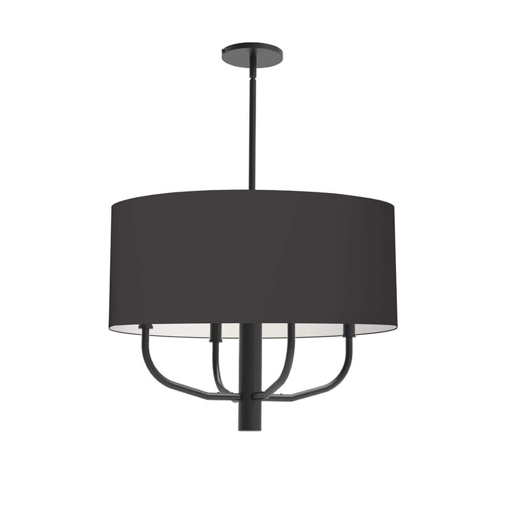 Eleanor Black Mini Drum 4-Light Chandelier