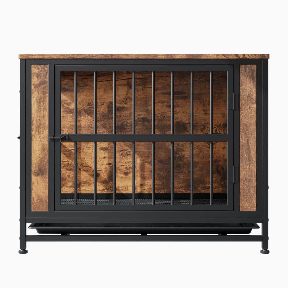 Wooden Dog Crate Furniture, Dog Kennel with 2-Sliding Doors, Decorative Pet Crate House for Small Medium Dog price history on PriceWatchPro