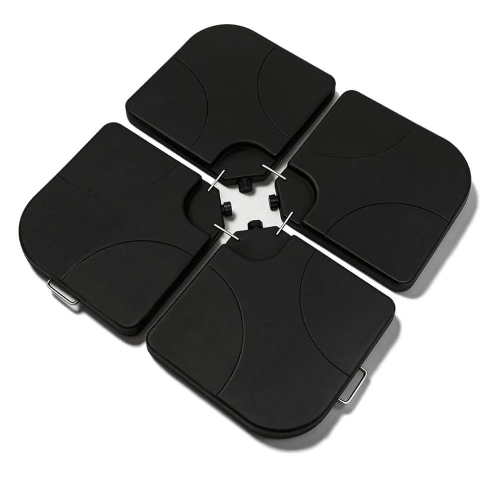 19 lb. HDPE Patio Umbrella Base, 4-Panel Market Umbrella Stand with Secure Lock Pins for Backyard, Lawn, Pool in Black price history on PriceWatchPro