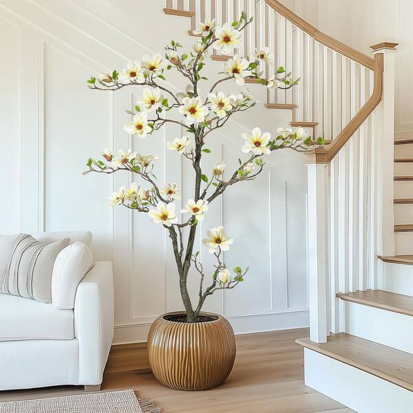 6 ft. Faux Magnolia Plants,Artificial Flower Trees 180 Realisc