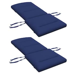 59 x 20.5 Replacement Outdoor Adirondack Chair Cushion in Blue 2 Piece