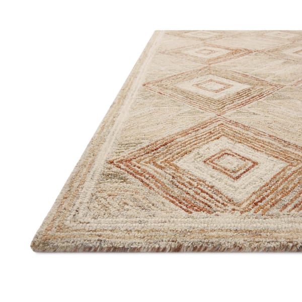 Varena Sand/clay 18 in. x 18 in. Sample Modern 100% Wool Sample Rug