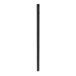 Athens 6 ft. H x 2 in. W x 0.125 Thick Gloss Black Aluminum Flat Top Design Fence End Post