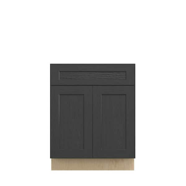 Kunal Kitchens Jamestown Recessed 27 in. W x 34.5 in. H x 24 in. D in Espresso Plywood Assembled Base Cabinet