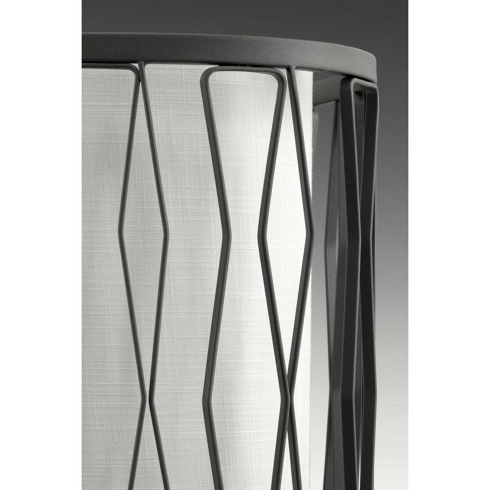 Graphite Four-Light Drum Pendant with Glass Diffuser
