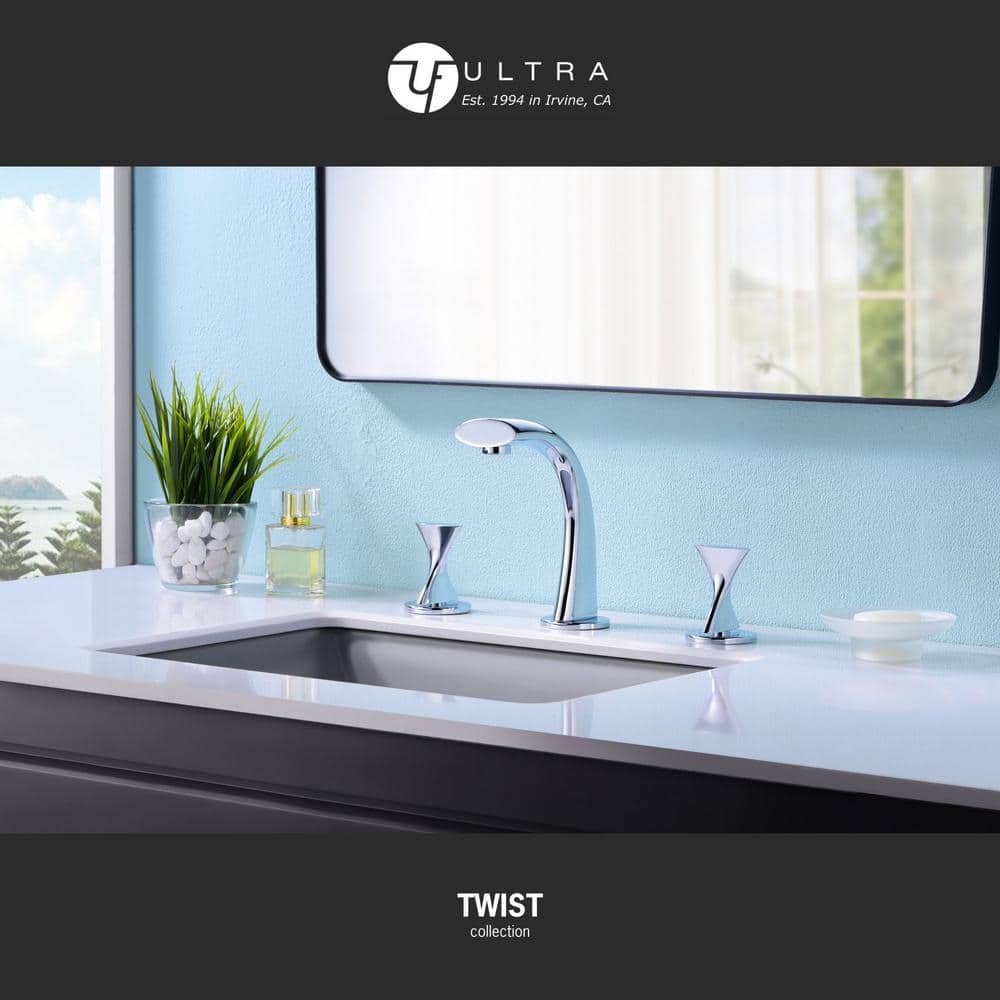 Polished Chrome 2-Handle Widespread Bathroom Faucet