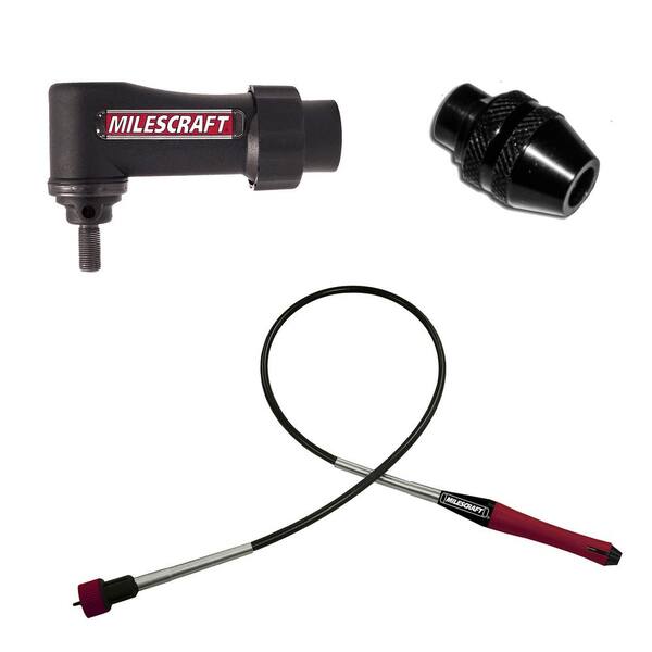 Milescraft Rotary Bundle with FlexShaftXT, Roto90 and Keyless Chuck