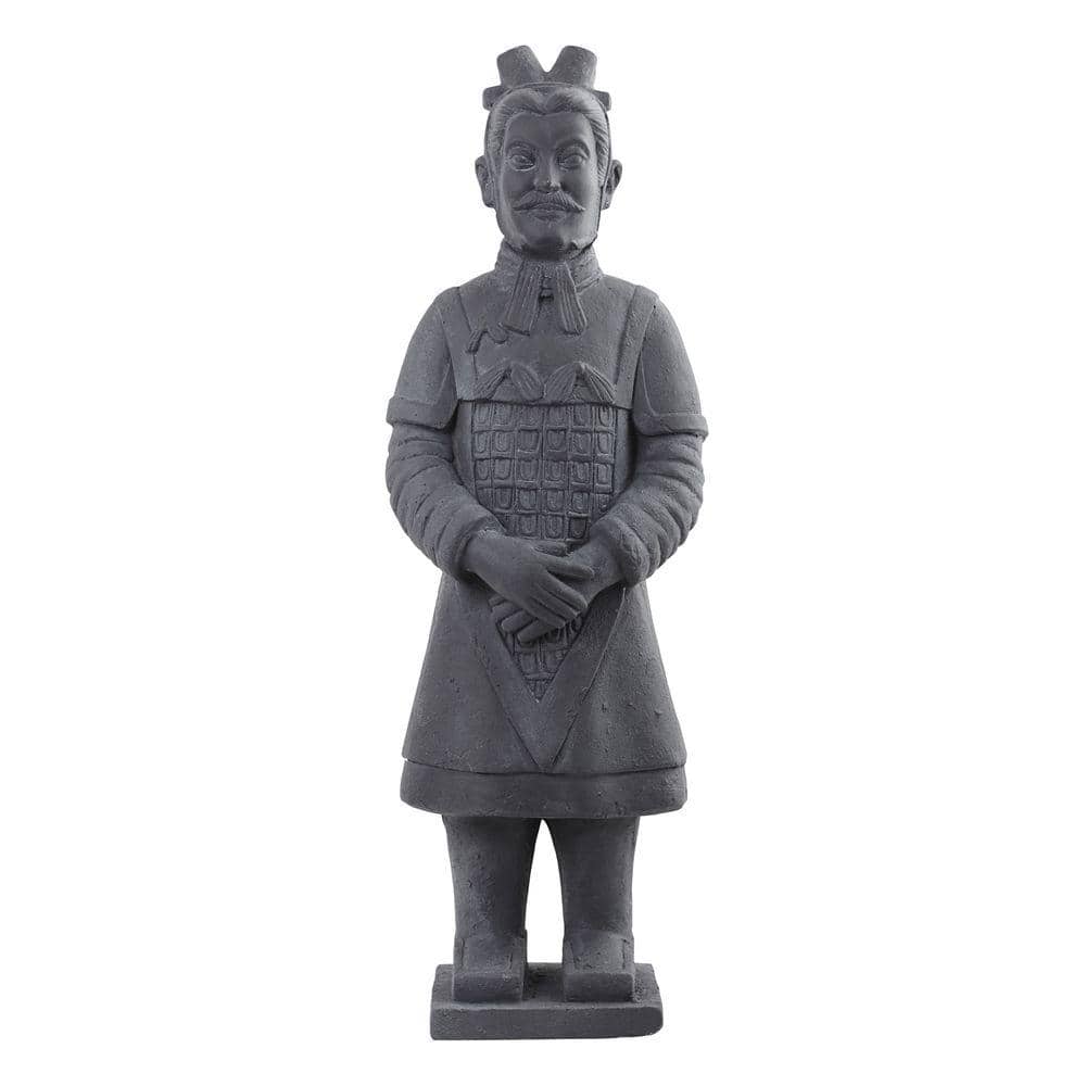 Gray Stone 40" Warrior Garden Statue