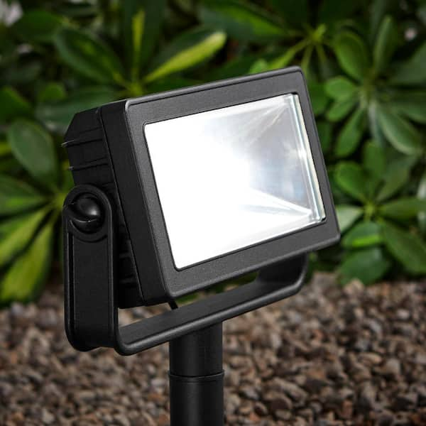 Hampton Bay 150 300 Lumens Black LED High Low Rectangular Outdoor