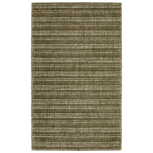 10 ft. x 13 ft. Green, Ivory Striped Washable Area Rug