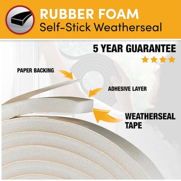 5 M O Type Rubber Seal Weather Strip Foam Tape Door Window Draught