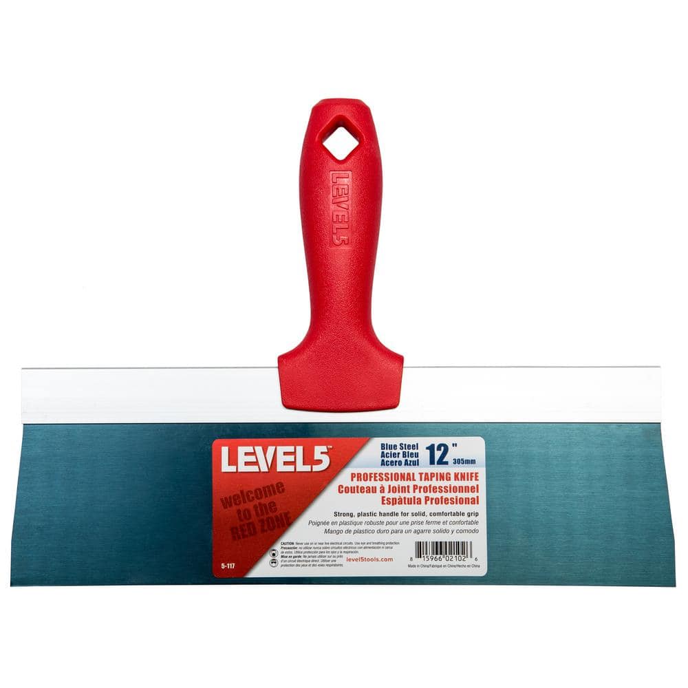 12 in. Blue Steel Taping Knife with Plastic Handle