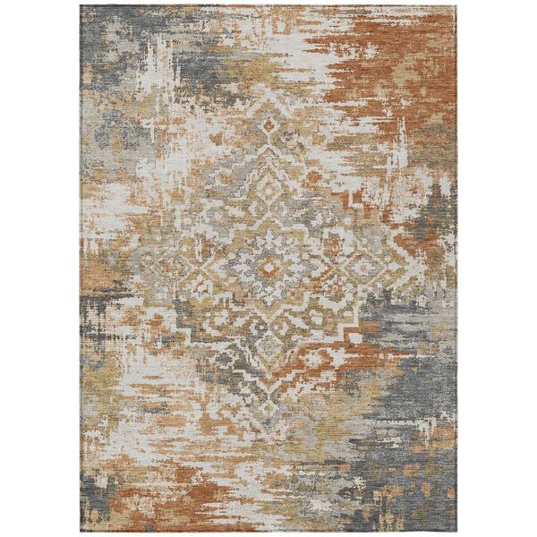 Chantille Machine Washable Indoor/Outdoor Abstract ACN2765 Copper 10 ft. x 14 ft. Area Rug