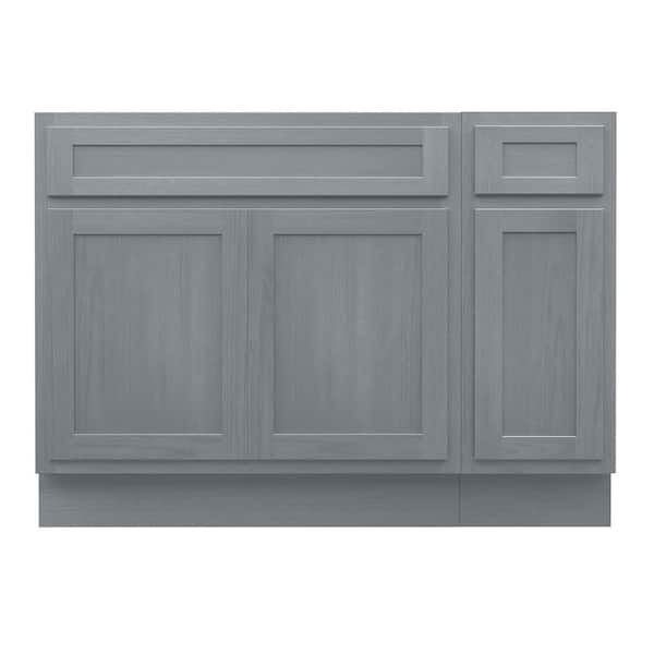 Vanity Art 48 in. W x 21 in. D x 32.5 in. H Bath Vanity Cabinet without Top in Silver