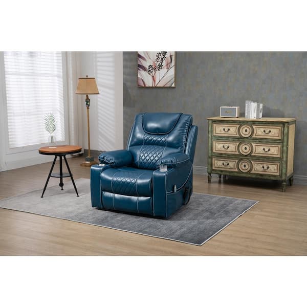 Z-joyee Blue Faux Leather Recliners Lift Chair Relax Sofa Chair