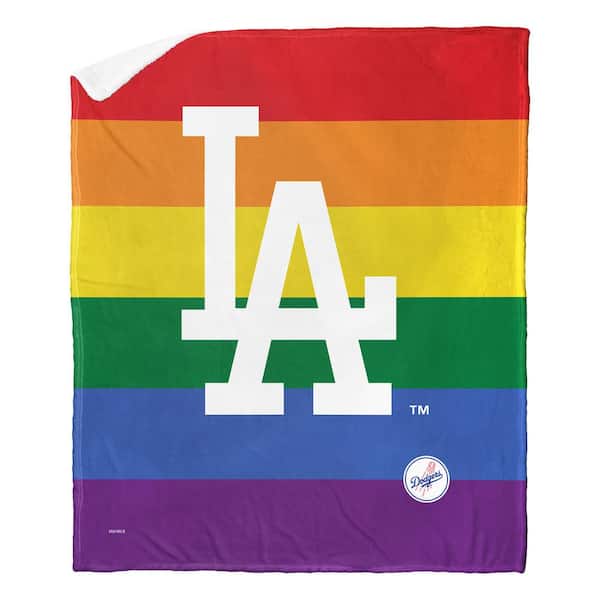 THE NORTHWEST GROUP MLB Dodgers Pride Series Silk Touch Sherpa Multicolor Throw