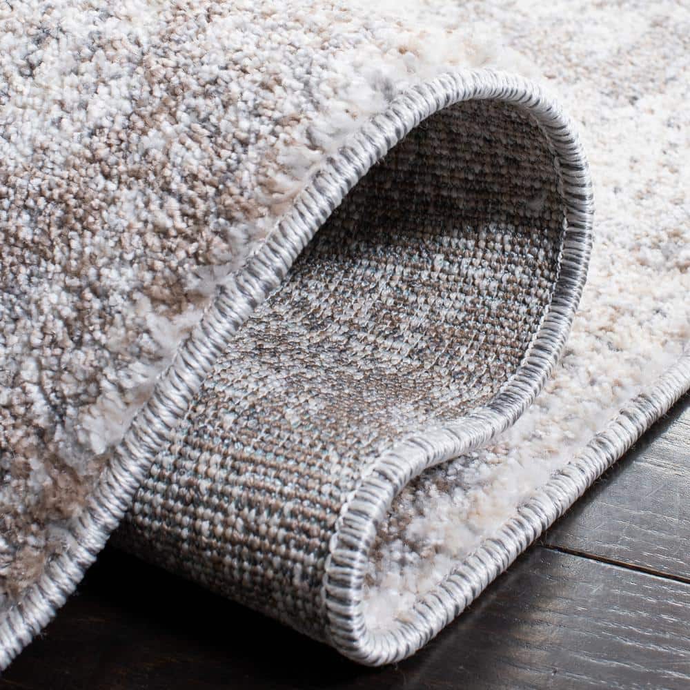 Abstract Textured Gray Synthetic 8' x 10' Area Rug