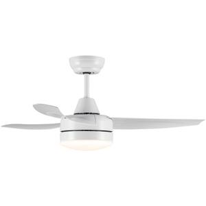 42 in. Integrated LED Lighting Ceiling Fan with Remote Control, 3-Pieces White ABS Blades