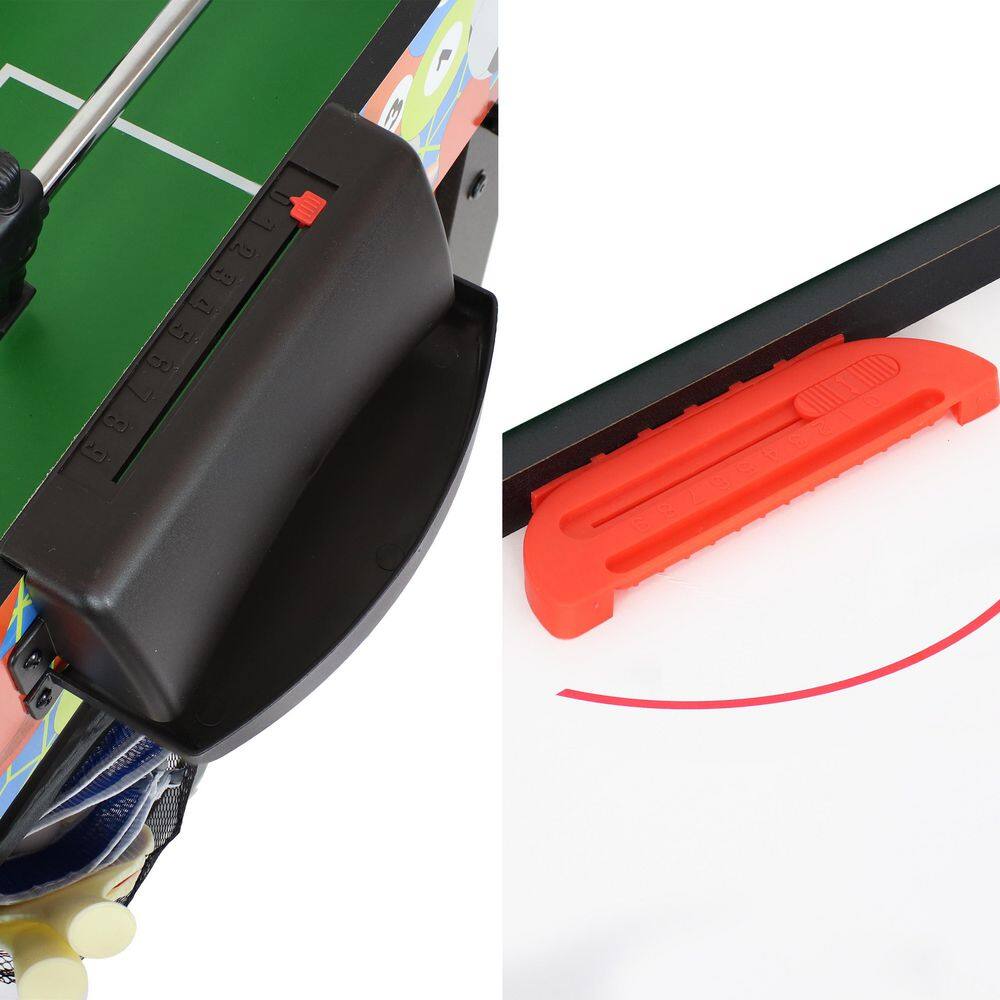 Multicolor 45-Inch 5-in-1 Multi-Game Table with Billiards, Foosball, Ping Pong, Hockey, and Basketball