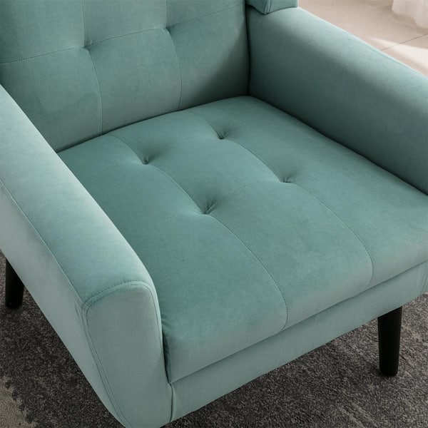 ATHMILE Mint Green Velvet Upholstered Accent Arm Chair (Set of 1