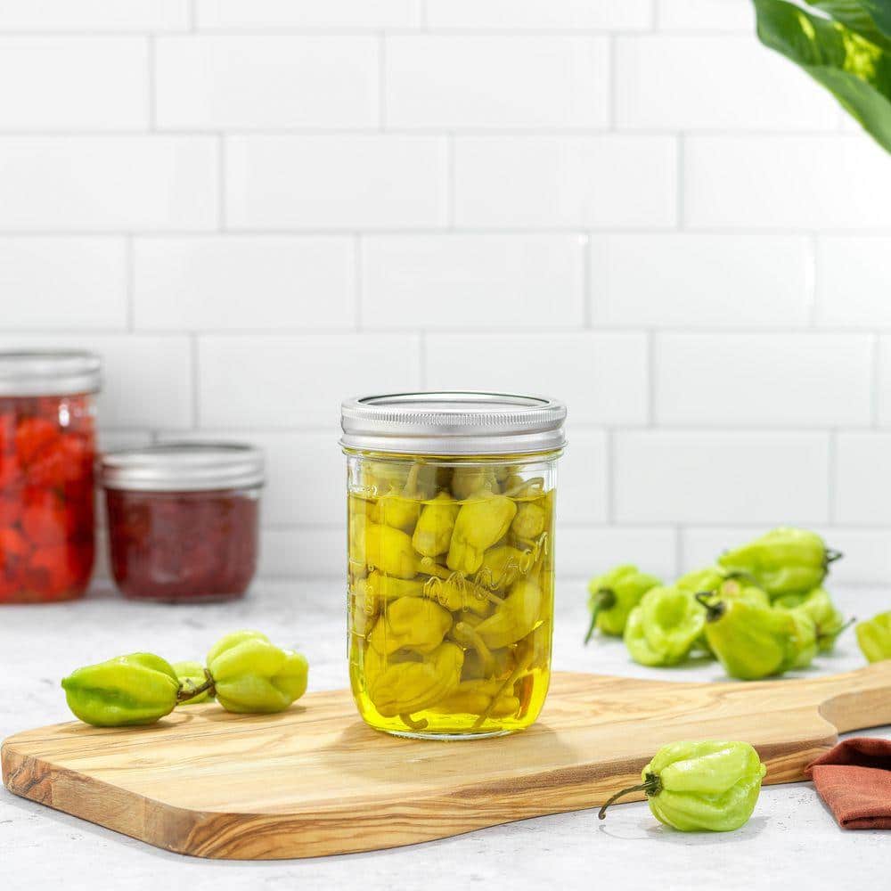 JoyJolt Wide Mason Jars with Airtight Lids, Labels and Measures