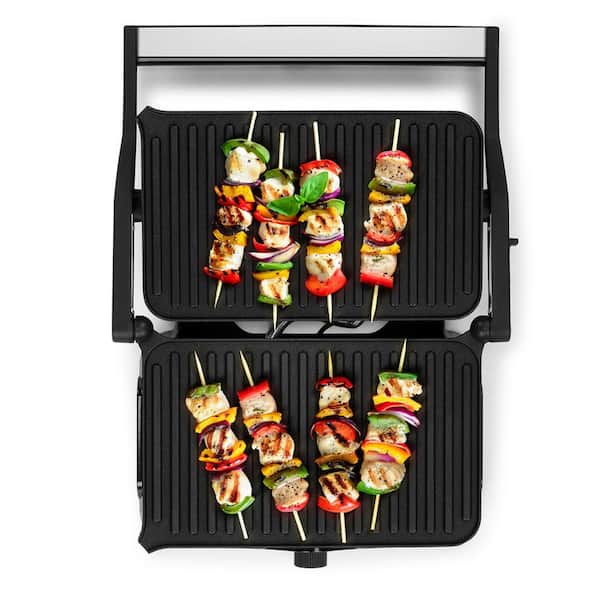 HOLSTEIN HOUSEWARES 2-Slice Electric Sandwich Maker Non Stick Grill, Black/Stainless  Steel HH-09176009B - The Home Depot