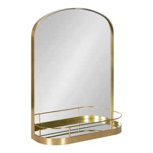 Peyson 24 in. x 18 in. Classic Arch Framed Gold Wall Mirror