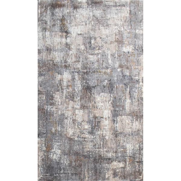 BASHIAN Montrose Cream/Grey  4 ft. x 6 ft. (3 ft. 6 in. x 5 ft. 6 in.) Abstract Contemporary Accent Rug
