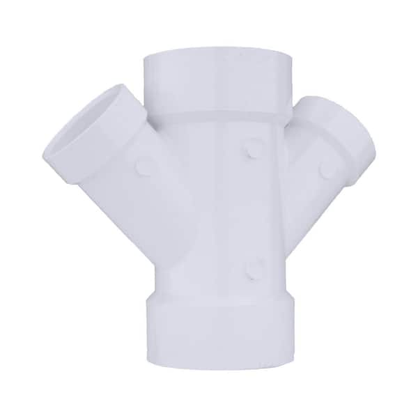 Charlotte Pipe 6 in. x 6 in. x 4 in. x 4 in. PVC DWV Double Wye Reducing