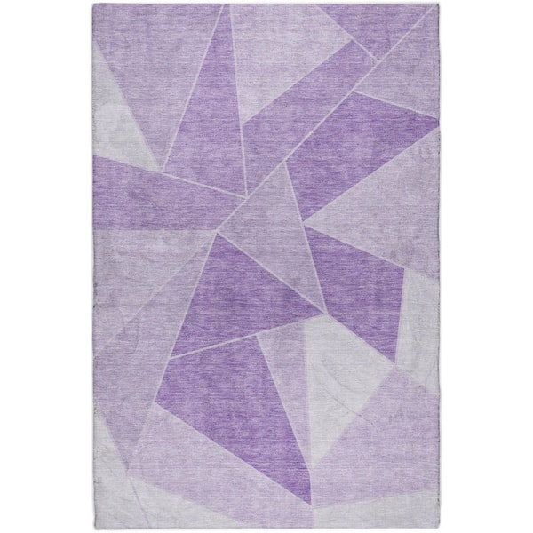 Dream Shag Premium Machine Washable Abstract ADS636 Lilac 9 ft. x 12 ft. Area Rug