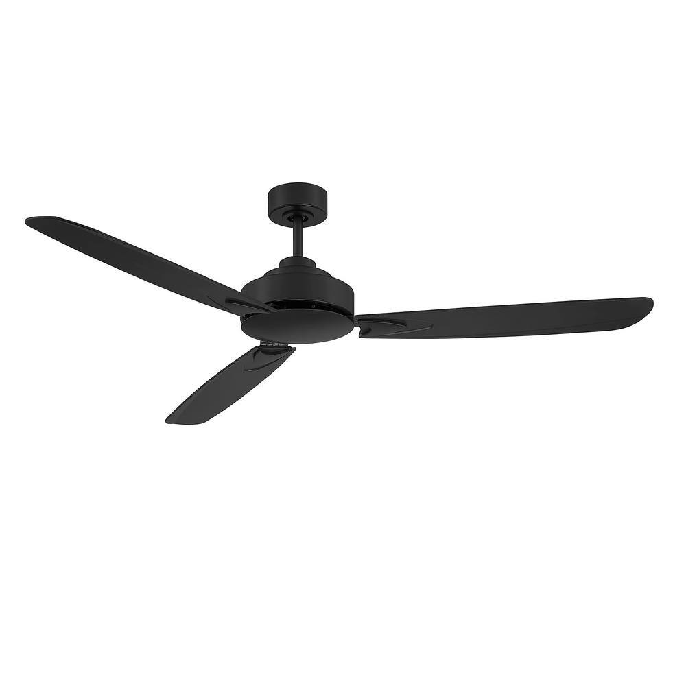 Savoy House 58 In. Matte Black Indoor Outdoor Ceiling Fan With Remote 