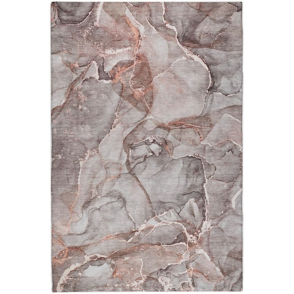Dream Shag Premium Machine Washable Abstract ADS519 Gray 8 ft. x 10 ft. Area Rug