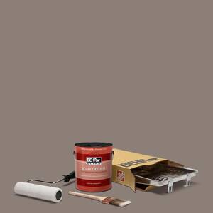 1 gal. #HDC-NT-27B Wild Truffle Ultra Extra Durable Flat Interior Paint and 5-Piece Wooster Set All-in-One Project Kit