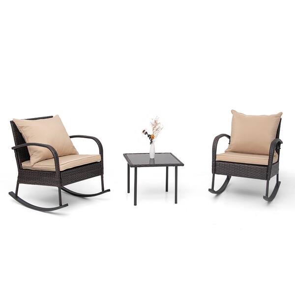 Crestlive Products Metal Outdoor Rocking Chair With Tan Cushions Cl Rc006tan The Home Depot - Patio Rocking Chairs Metal Crestlive Products Metal Outdoor Rocking Chair With Tan Cushions Cl Rc006tan The Home Depot - Patio Rocking Chairs Metal