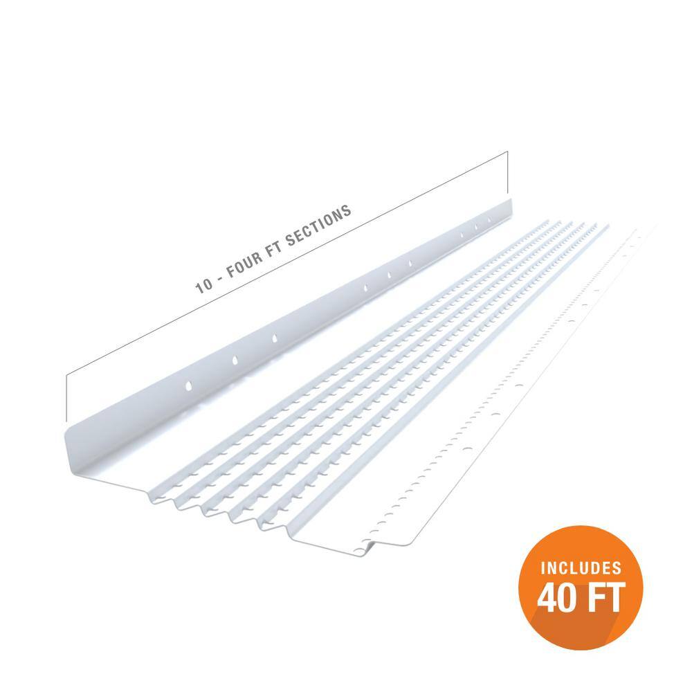 Gutter Guard by Gutterglove 4 ft. L x 6 in.W White All-Aluminum Gutter ...