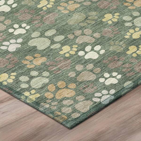 Chantille Machine Washable Indoor/Outdoor Abstract ACN3061 Basil 10 ft. x 14 ft. Area Rug