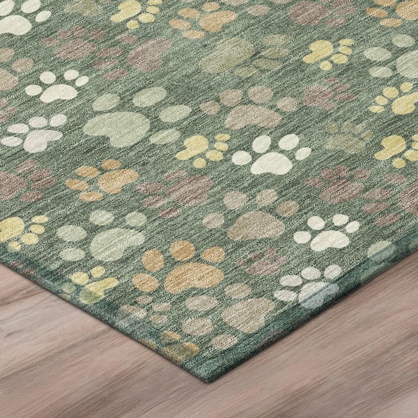 Chantille Machine Washable Indoor/Outdoor Abstract ACN3061 Basil 5 ft. x 7 ft. 6 in. Area Rug