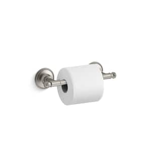 Eclectic Wall Mounted Toilet Paper Holder in Vibrant Brushed Nickel