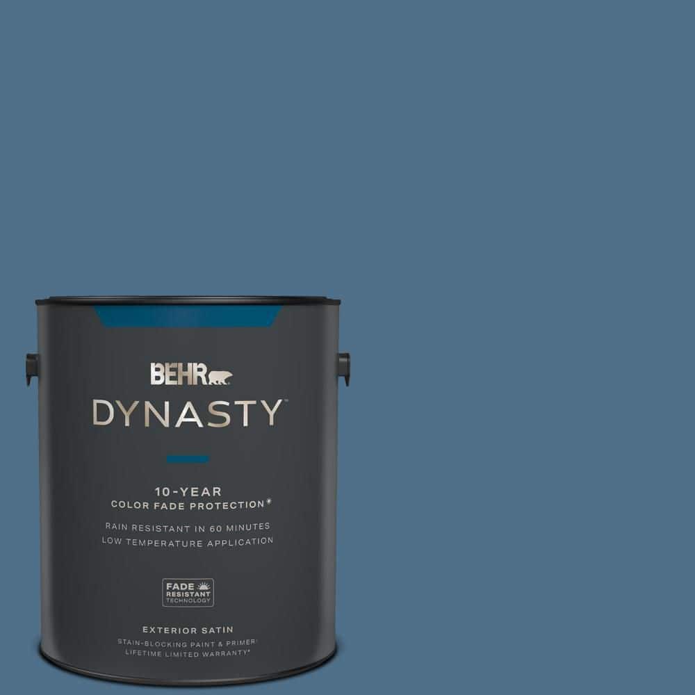 BEHR DYNASTY 1 gal. #570D-6 Neptune Blue Satin Enamel Exterior Stain ...