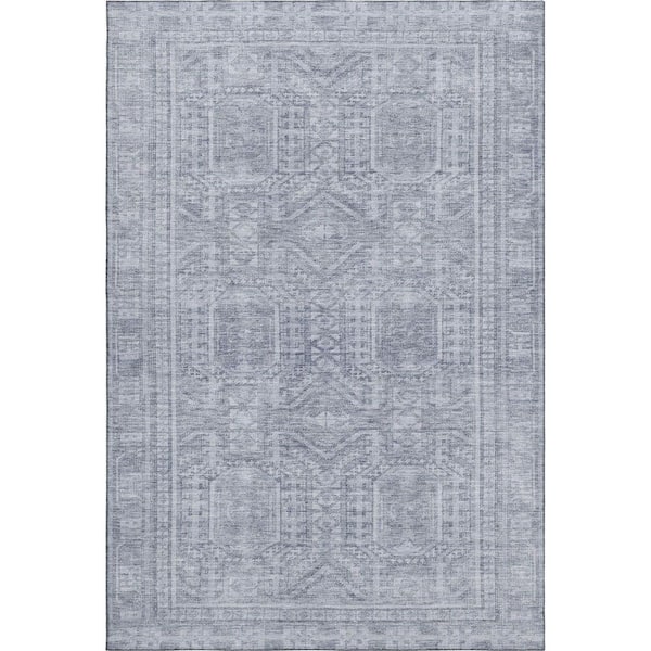 Mayfield Premium Machine Washable Abstract AMF1920 Sky 3 ft. x 4 ft. Area Rug