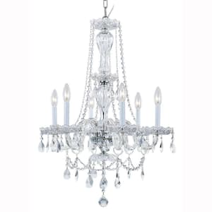 Lake Point 6-Light Chrome and Crystal Chandelier Light Fixture