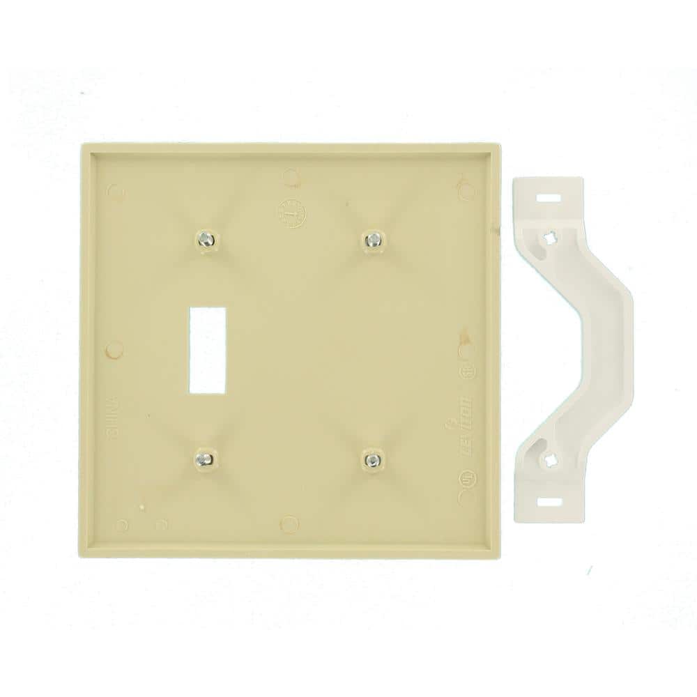 Ivory Thermoplastic Nylon 2-Gang Wallplate with Toggle Switch