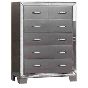 Barbara 5-Drawer Sedona Silver Chest 50.5 in. H x 38 in. W x 17 in. D
