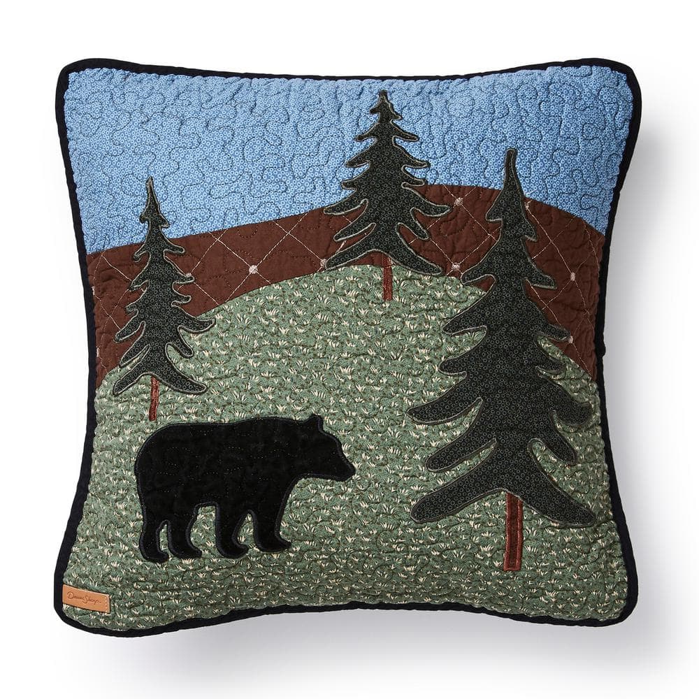 UPC 754069834013 product image for Bear Lake Black, Blue, Green Polyester 16 in. x 16 in. Square Decorative Throw P | upcitemdb.com