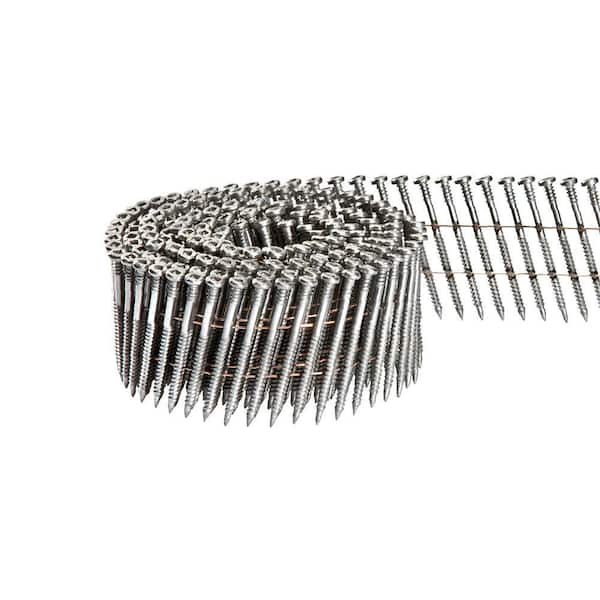 Scrail 3 in. x 1/8 in. 15-Degree Wire Coil Square Head Nail Screw Fastener (2,000-Pack)