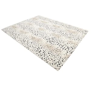 Louis Contemporary Modern Ivory 5 ft. x 8 ft. Animal Handmade Area Rug