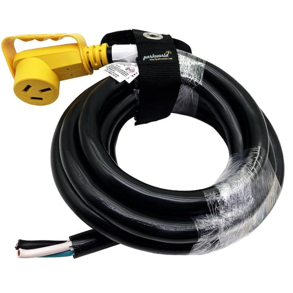 15 ft. 6/3 50 Amp 125/250-Volt NEMA 10-50R Female to 3-Wires Replacement Power Cord with Handle(10-50R to 3-Wires),Black