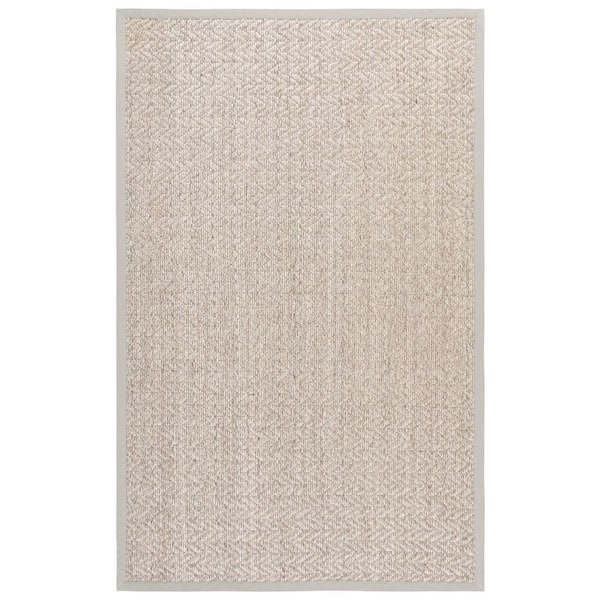 Natural Fiber 9 ft. x 12 ft. Natural/Gray Zig-Zag Woven Area Rug