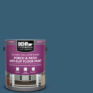 1 gal. #S490-7 Superior Blue Textured Low-Lustre Enamel Interior/Exterior Porch and Patio Anti-Slip Floor Paint