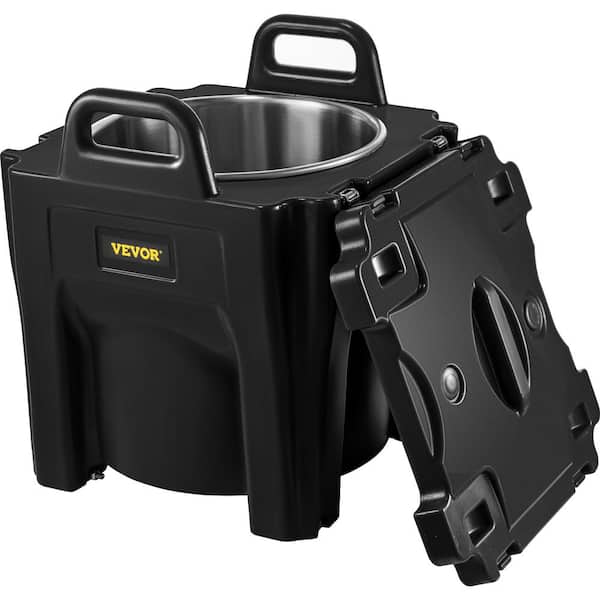 Insulated Food Carrier 32 Qt. Capacity Stackable Catering Hot Box with Stainless Steel Barrel Food Warmer, Black